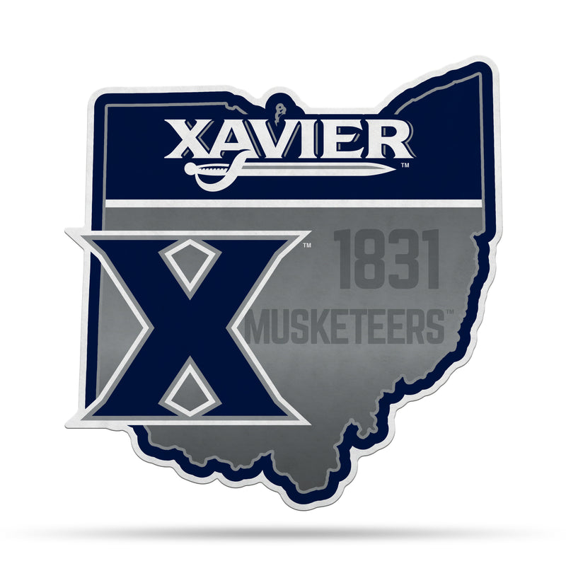 NCAA Xavier Musketeers Classic State Shape Cut Pennant - Home and Living Room Décor - Soft Felt EZ to Hang By Rico Industries