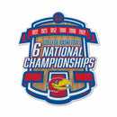 Kansas University Basketball 6 National Championships Shape-Cut Pennant