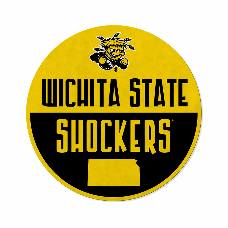 Wichita State Shape Cut Logo With Header Card - Classic Design