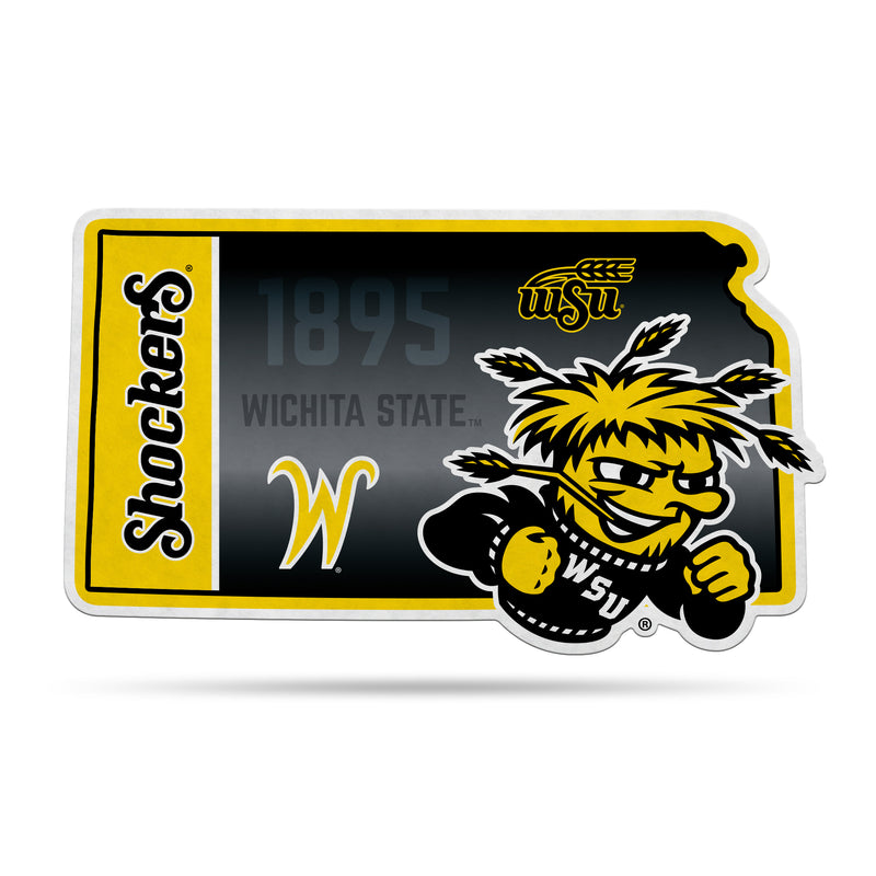 NCAA Wichita State Shockers Classic State Shape Cut Pennant - Home and Living Room Décor - Soft Felt EZ to Hang By Rico Industries