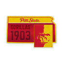 Pittsburg State 18" State Shape Cut Pennant