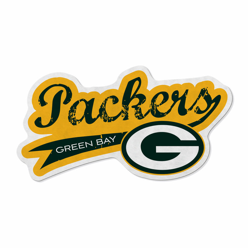 Packers Shape Cut Logo With Header Card - Distressed Design
