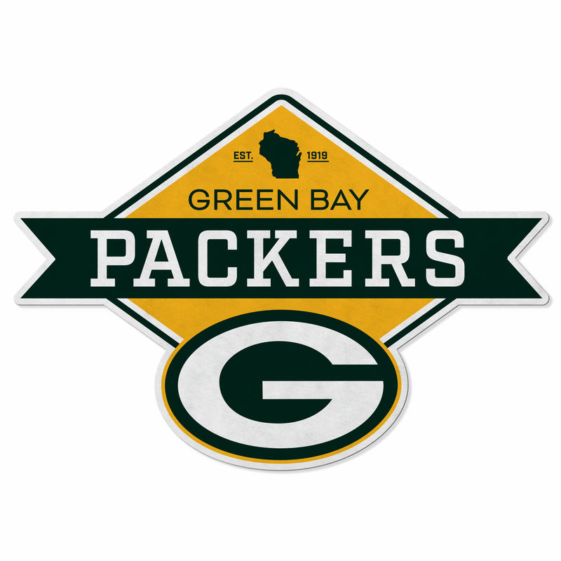 Packers Shape Cut Logo With Header Card - Diamond Design