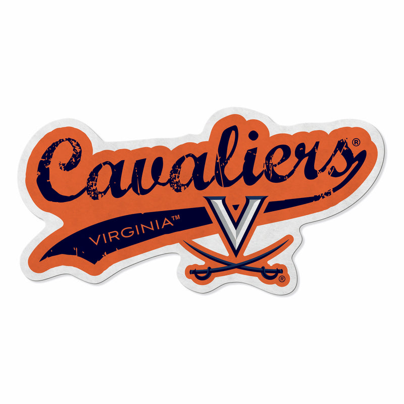 Virginia University Shape Cut Logo With Header Card - Distressed Design