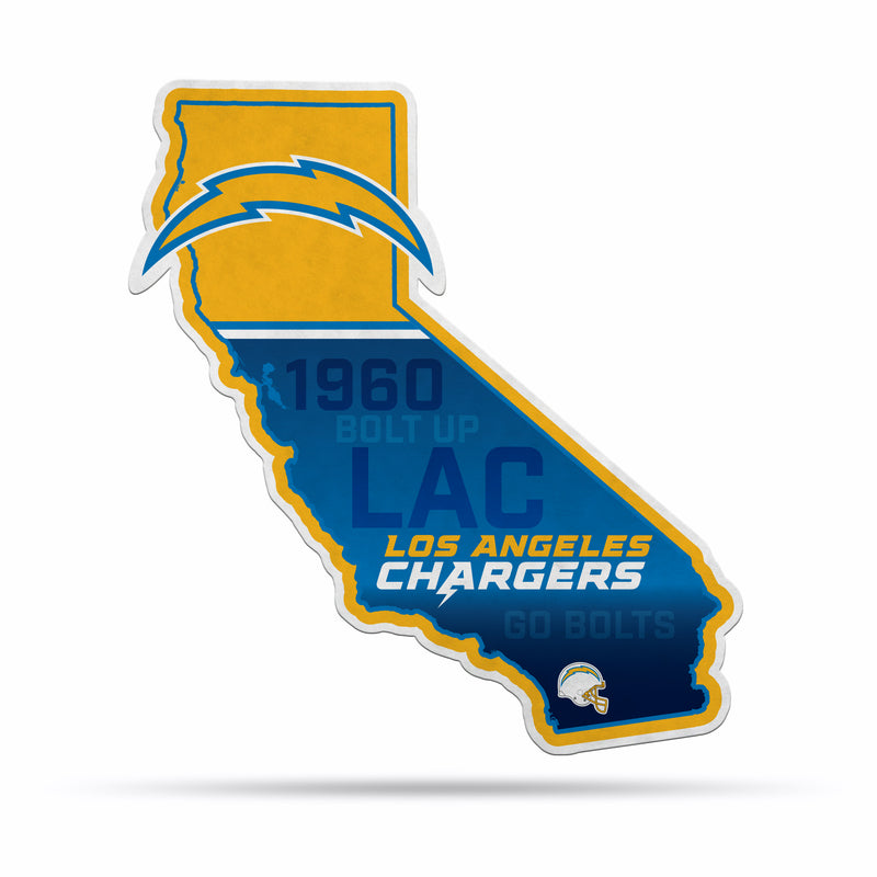 NFL Los Angeles Chargers Classic State Shape Cut Pennant - Home and Living Room Décor - Soft Felt EZ to Hang By Rico Industries