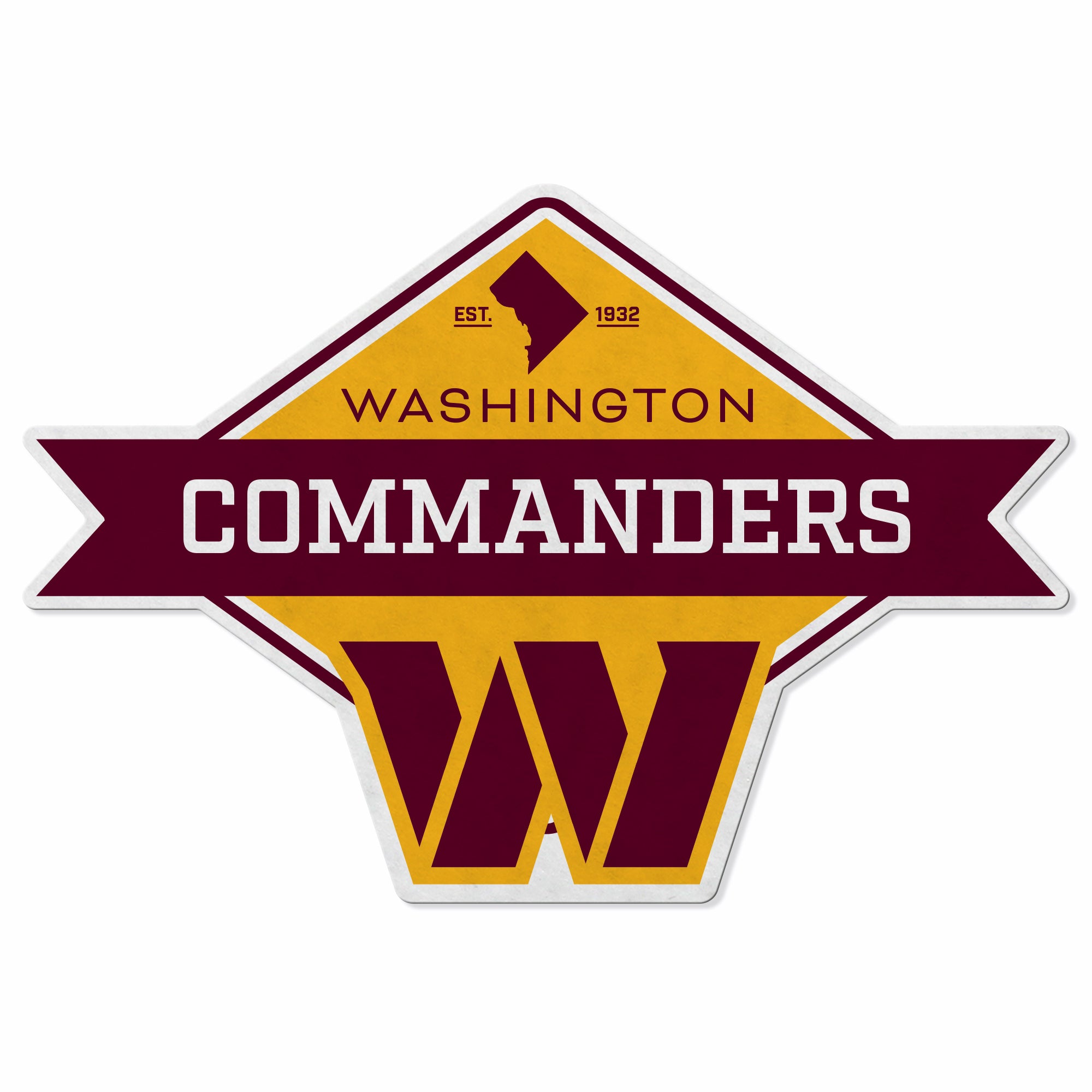 Commanders Shape Cut Logo With Header Card - Diamond Design