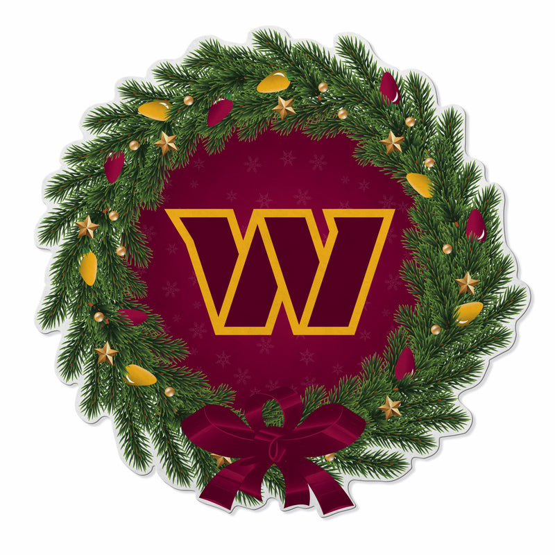 Washington Commanders Holiday Wreath Shape Cut Pennant