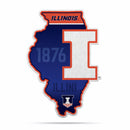 NCAA Illinois Fighting Illini Classic State Shape Cut Pennant - Home and Living Room Décor - Soft Felt EZ to Hang By Rico Industries