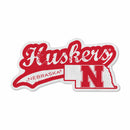 Nebraska University Shape Cut Logo With Header Card - Distressed Design
