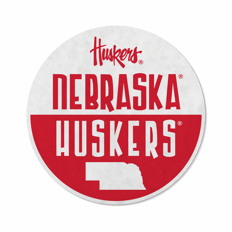Nebraska University Shape Cut Logo With Header Card - Classic Design