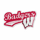 Wisconsin University Shape Cut Logo With Header Card - Distressed Design