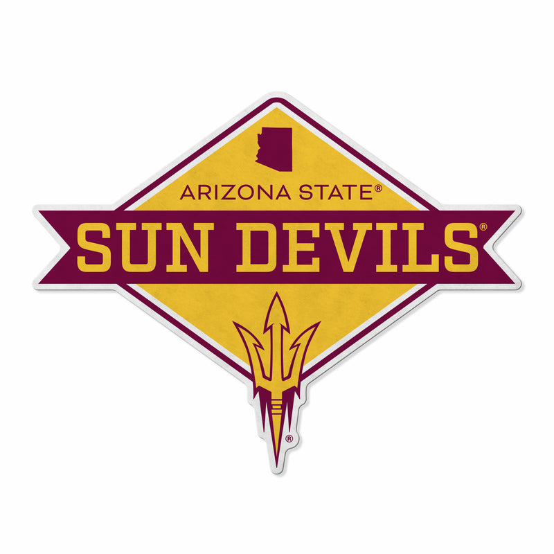 Arizona State Shape Cut Logo With Header Card - Diamond Design