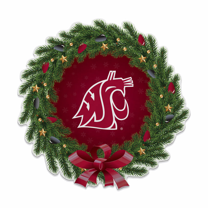 Washington State University Holiday Wreath Shape Cut Pennant