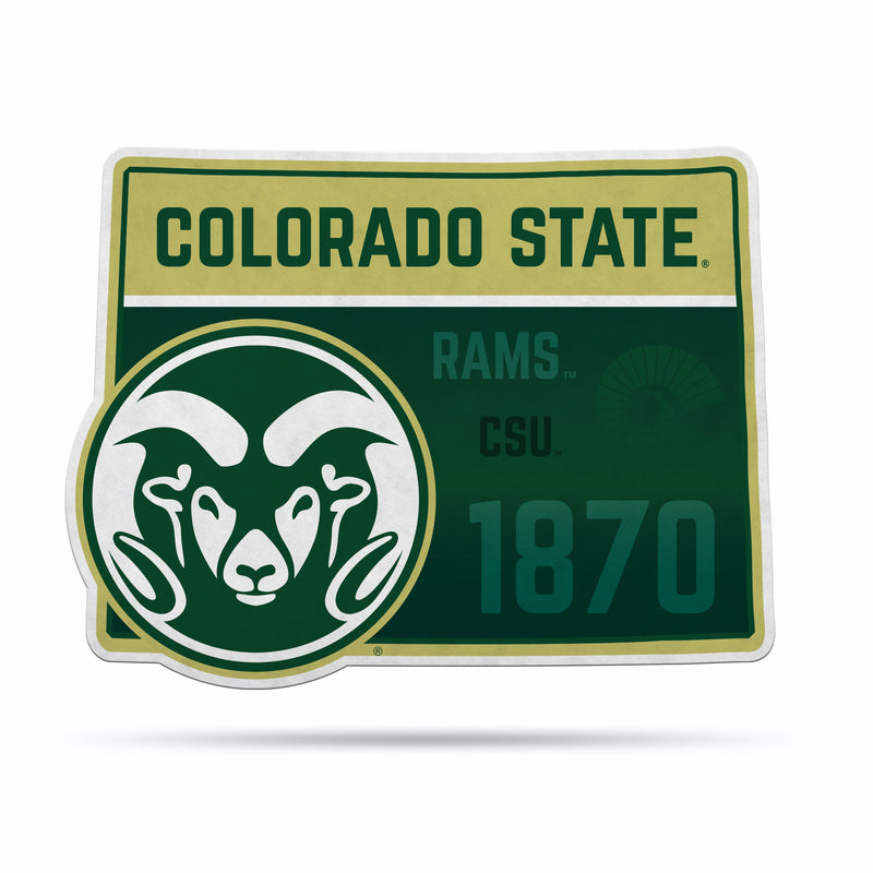 NCAA Colorado State Rams Classic State Shape Cut Pennant - Home and Living Room Décor - Soft Felt EZ to Hang By Rico Industries