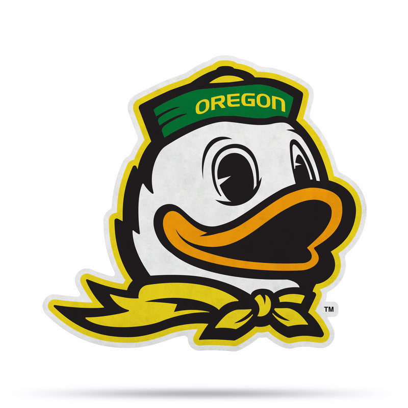 NCAA Oregon Ducks Classic Mascot Shape Cut Pennant - Home and Living Room Décor - Soft Felt EZ to Hang By Rico Industries