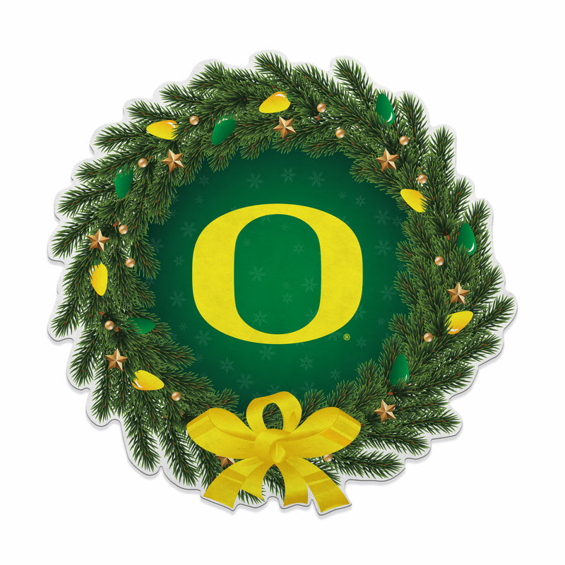 Oregon University Holiday Wreath Shape Cut Pennant