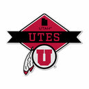 Utah University Shape Cut Logo With Header Card - Diamond Design