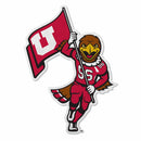 Utah University Mascot Shape Cut Carded Pennant - Swoop W/ Block U Flag