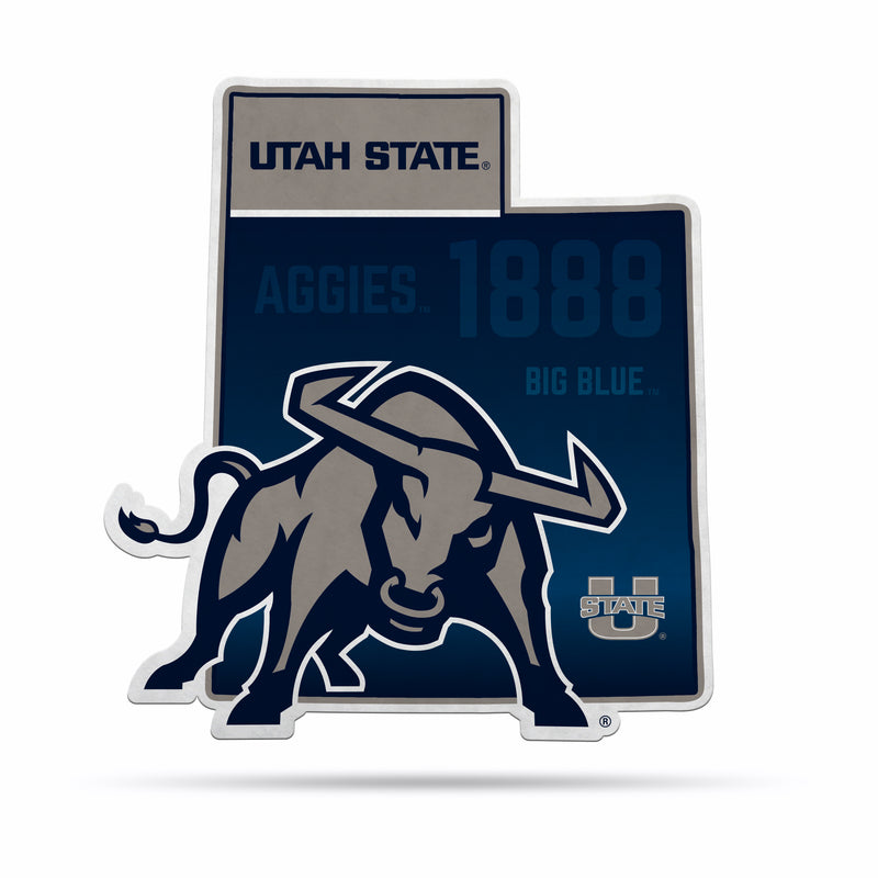 NCAA Utah State Aggies Classic State Shape Cut Pennant - Home and Living Room Décor - Soft Felt EZ to Hang By Rico Industries