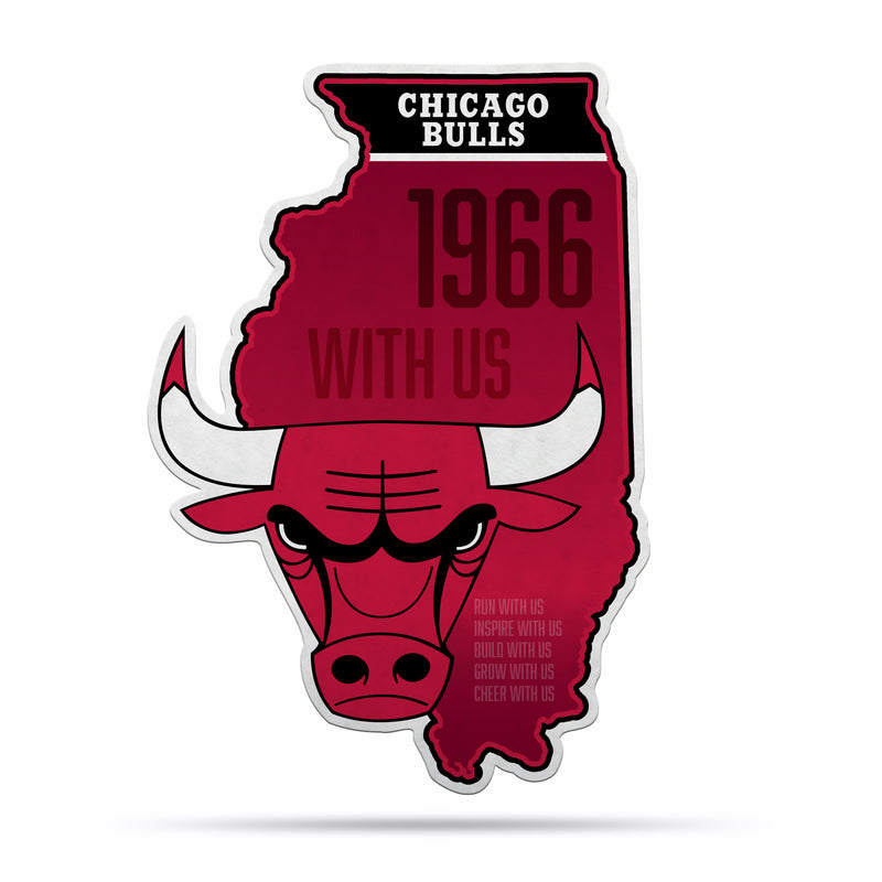 Bulls 18" State Shape Pennant
