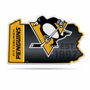 NHL Pittsburgh Penguins Classic State Shape Cut Pennant - Home and Living Room Décor - Soft Felt EZ to Hang By Rico Industries