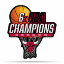 NBA Chicago Bulls Multi Time Championship Shape Cut Pennant - Home and Living Room Décor - Soft Felt EZ to Hang By Rico Industries
