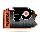 NHL Philadelphia Flyers Classic State Shape Cut Pennant - Home and Living Room Décor - Soft Felt EZ to Hang By Rico Industries