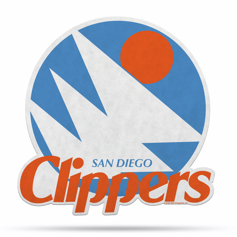 NBA Los Angeles Clippers Retro Shape Cut Pennant - Home and Living Room Décor - Soft Felt EZ to Hang By Rico Industries