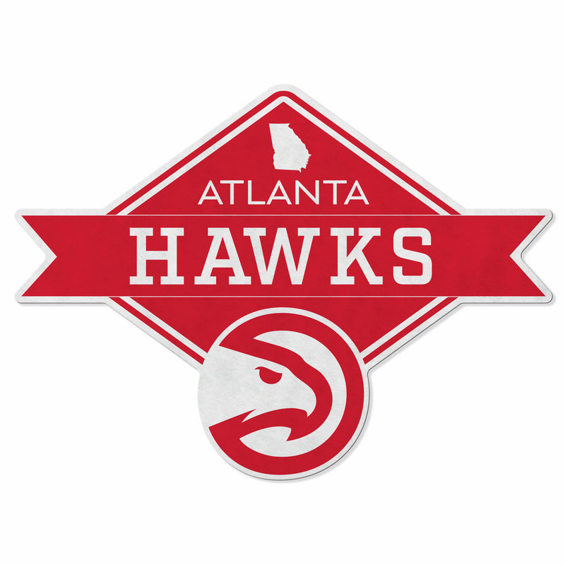 Hawks - Atl Shape Cut Logo With Header Card - Diamond Design