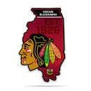 NHL Chicago Blackhawks Classic State Shape Cut Pennant - Home and Living Room Décor - Soft Felt EZ to Hang By Rico Industries