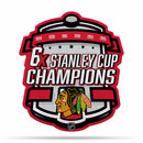 NHL Chicago Blackhawks Multi Time Championship Shape Cut Pennant - Home and Living Room Décor - Soft Felt EZ to Hang By Rico Industries