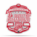 NHL Detroit Red Wings Multi Time Championship Shape Cut Pennant - Home and Living Room Décor - Soft Felt EZ to Hang By Rico Industries