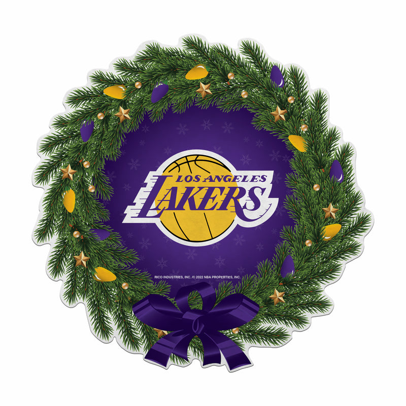 LA Lakers Holiday Wreath Shape Cut Pennant