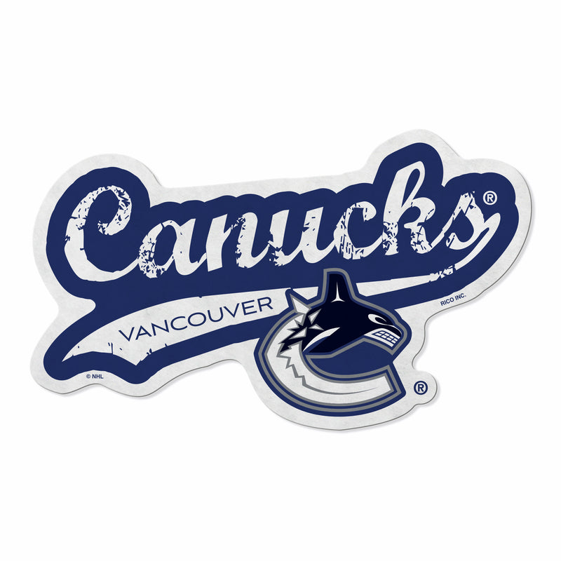 Canucks Shape Cut Logo With Header Card - Distressed Design