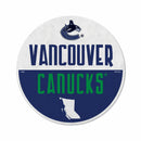 Canucks Shape Cut Logo With Header Card - Classic Design