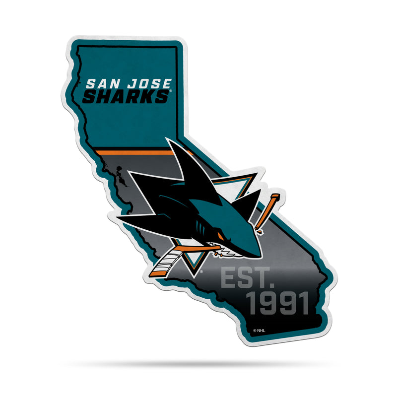 NHL San Jose Sharks Classic State Shape Cut Pennant - Home and Living Room Décor - Soft Felt EZ to Hang By Rico Industries