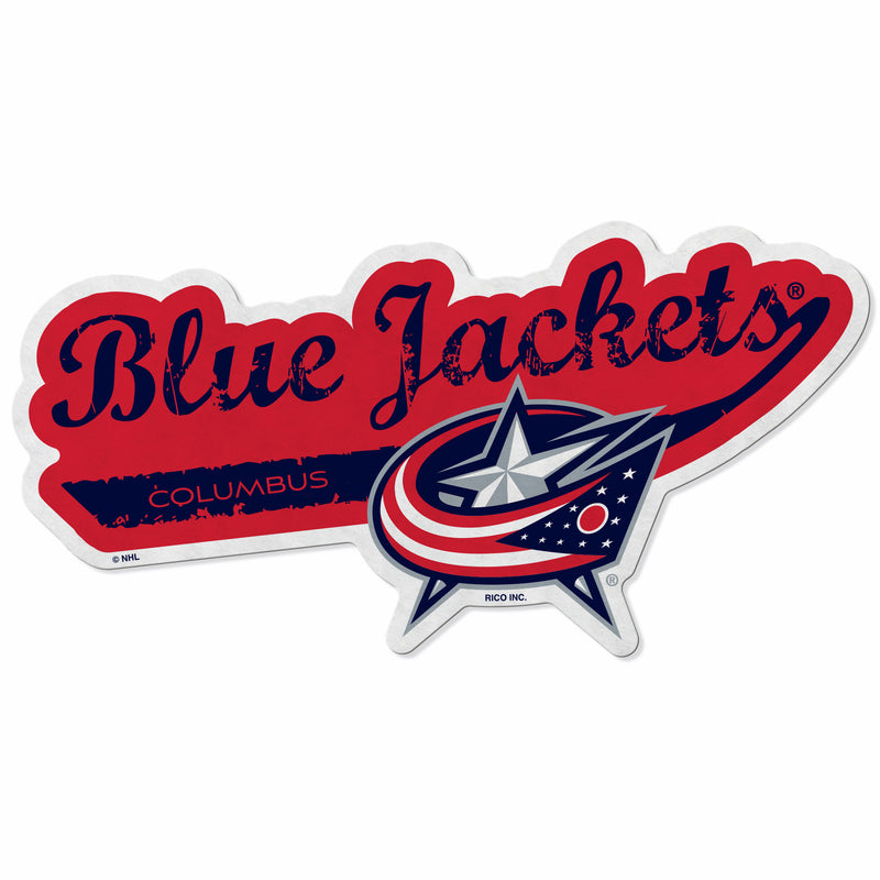 Blue Jackets Shape Cut Logo With Header Card - Distressed Design