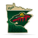 NHL Minnesota Wild Classic State Shape Cut Pennant - Home and Living Room Décor - Soft Felt EZ to Hang By Rico Industries