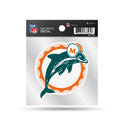 Dolphins Clear Backer Decal W/ Retro Logo (4"X4")