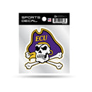 East Carolina Pirates Primary Logo 4x4 Clear Backer Sports Decal