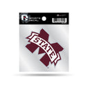 Mississippi State Clear Backer Decal W/ Primary Logo (4"X4")