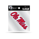 Mississippi University Clear Backer Decal W/ Primary Logo (4"X4")