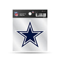 Cowboys 4"X4" Clear Backer Decal