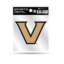 Vanderbilt Commodores Primary Logo 4x4 Clear Backer Sports Decal