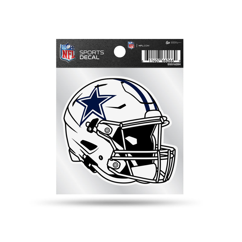Cowboys Clear Backer Decal W/ Alternate Color Rush White Helmet (4"X4")