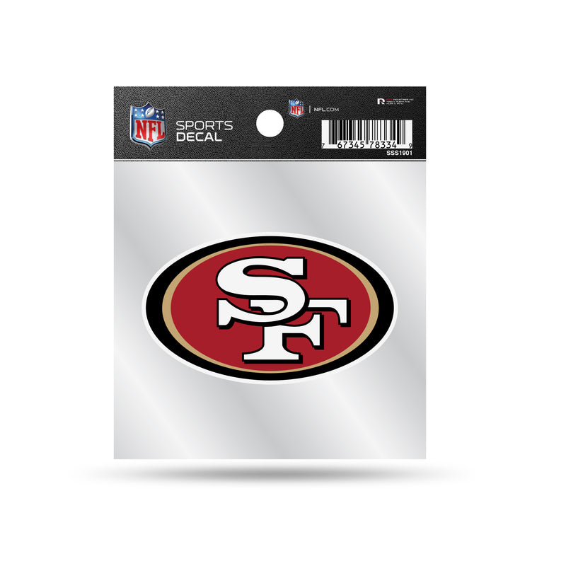 49ers Clear Backer Decal W/ Primary Logo (4"X4")