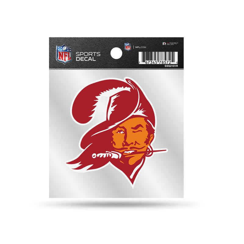 Buccaneers Clear Backer Decal W/ Retro Logo (4"X4")