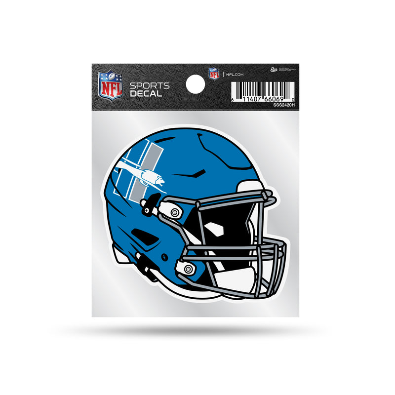 Lions Clear Backer Decal with Alternate Blue Helmet (4"X4")