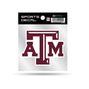 Texas A&M Clear Backer Decal W/ Primary Logo (4"X4")