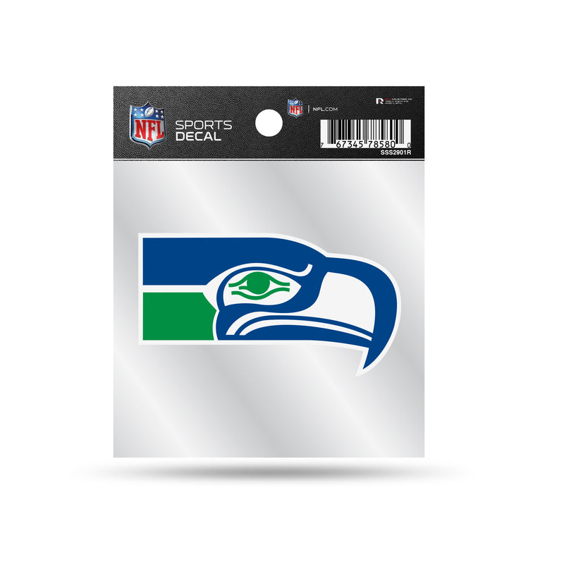 Seahawks Clear Backer Decal W/ Retro Logo (4"X4")